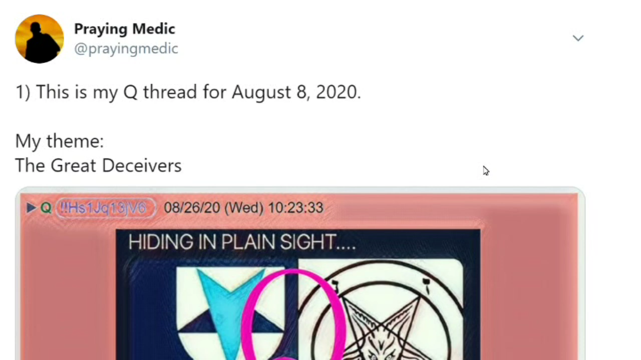 Qanon August 26, 2020 - The Great Deceivers 27-8-2020