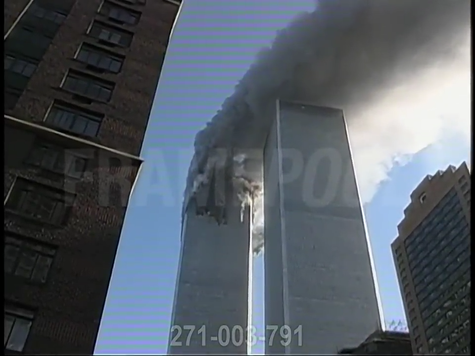 WTC 1 Burning, WTC 2 Plane Impact & Immediate Aftermath (Luc Courchesne/Framepool/Enhanced Quality) 25-6-2016