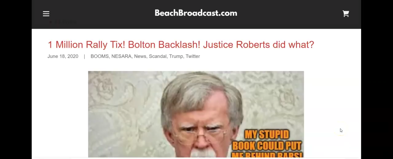 1 Million Rally Tix! Bolton Backlash! Justice Roberts did what? 18-6-2020