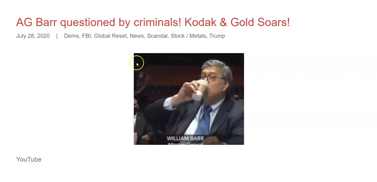 AG Barr questioned by criminals! Kodak & Gold Soars! 29-7-2020