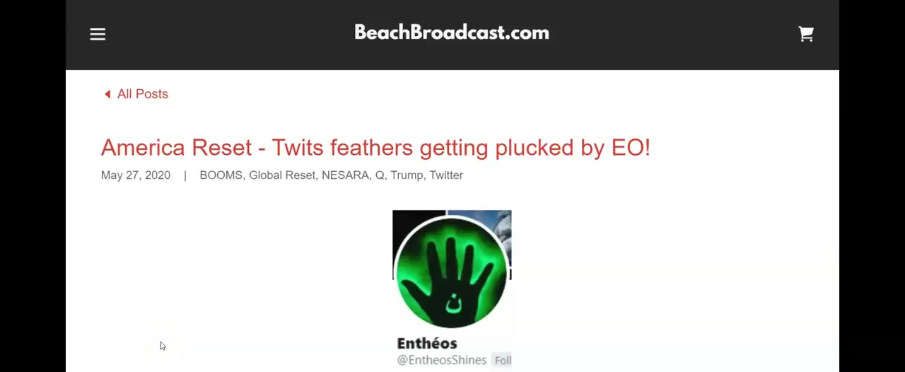 America Reset - Twits feathers getting plucked by EO! 27-5-2020