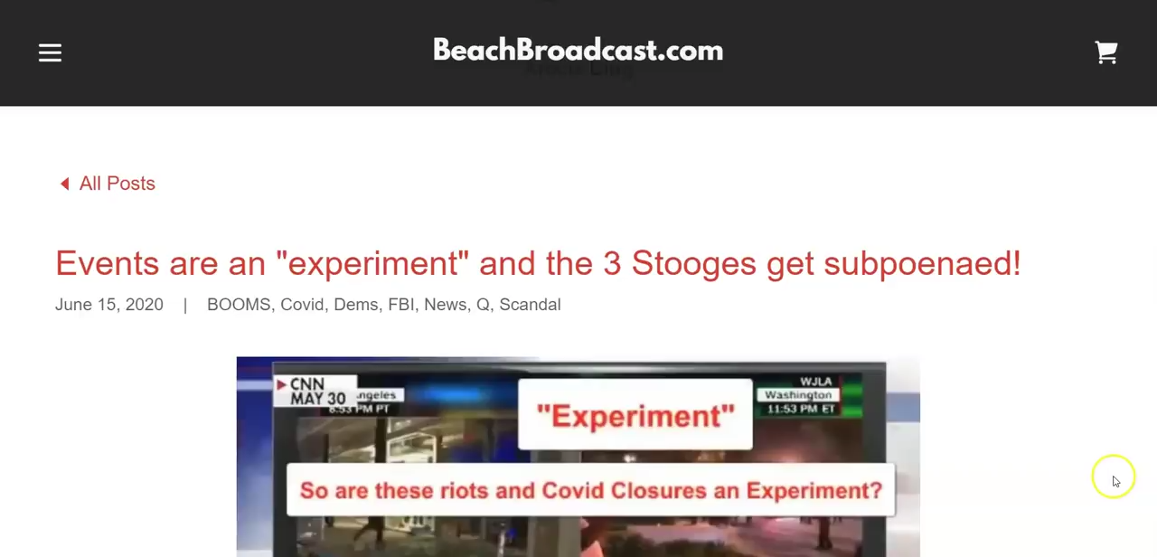 Events are an "experiment" and the 3 Stooges get subpoenaed! 15-6-2020