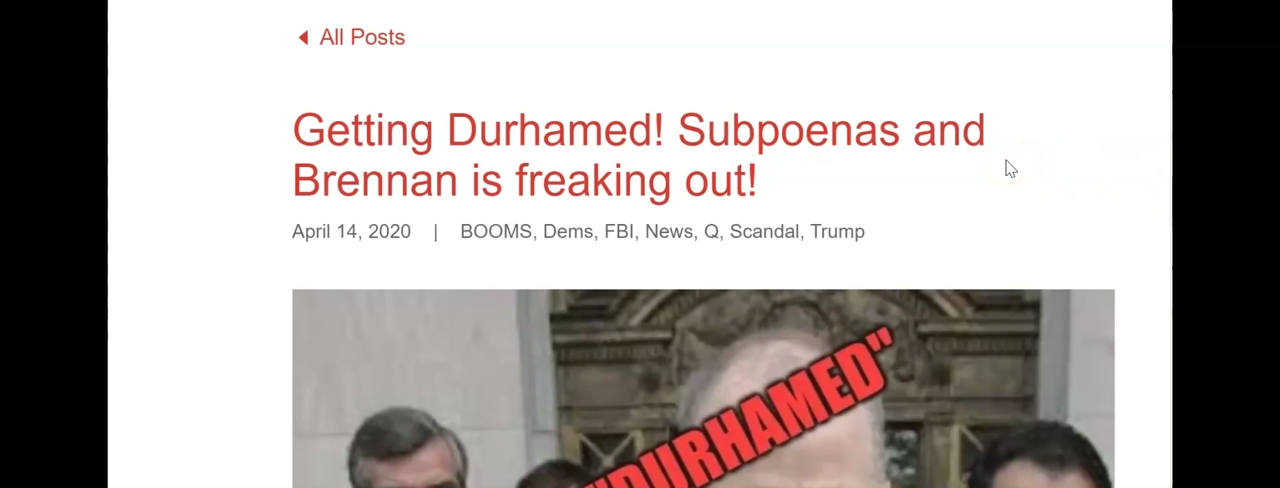 Getting Durhamed! Subpoenas and Brennan is freaking out! 14-4-2020