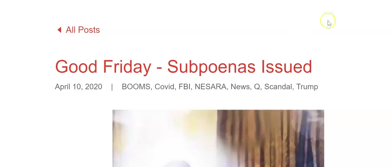 Good Friday - Subpoenas Issued!Good Friday - Subpoenas Issued! 10-4-2020