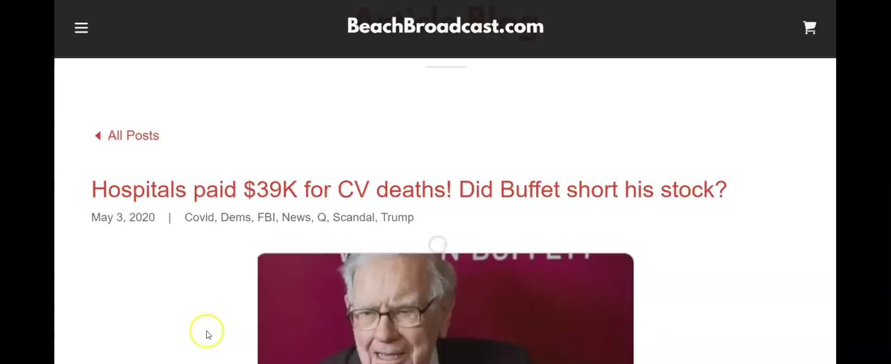 Hospitals paid $39K for CV deaths! Did Buffet short his stock? 4-5-2020