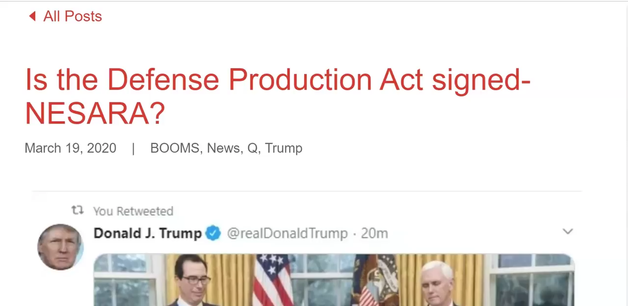 Is the Defense Production Act signed- NESARA? 19-3-2020