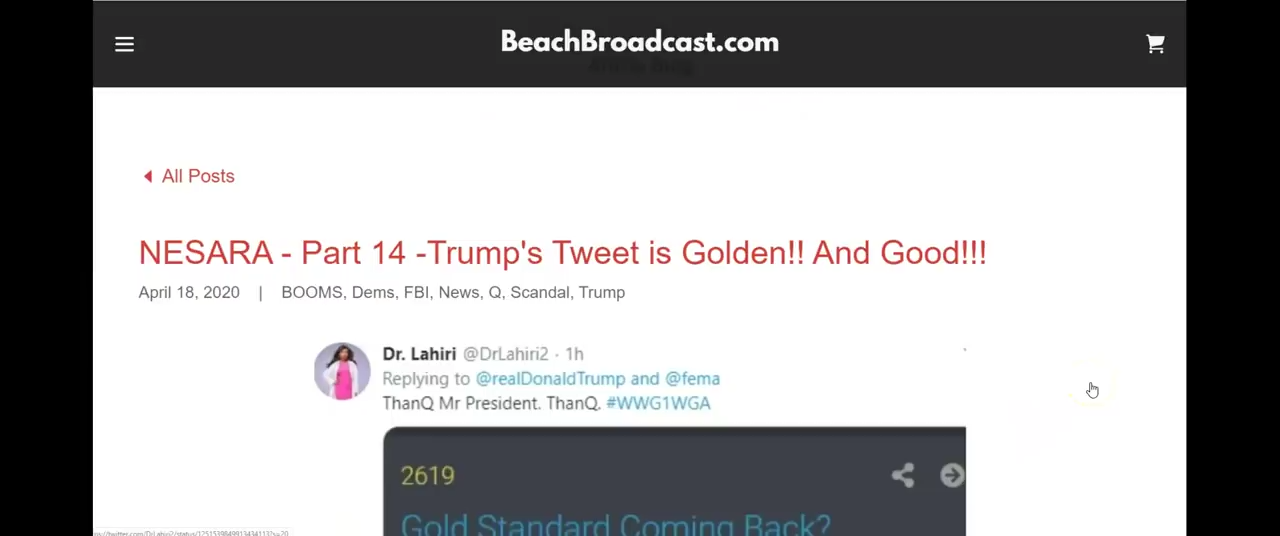 NESARA - Part 14 -Trump's Tweet is Golden!! And Good!!! 18-4-2020