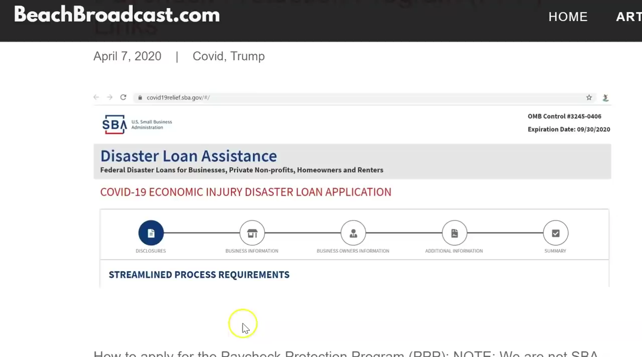 SBA and EIDL Forms to complete - For Small Business, Self Employed, Homeowners & Renters 7-4-2020