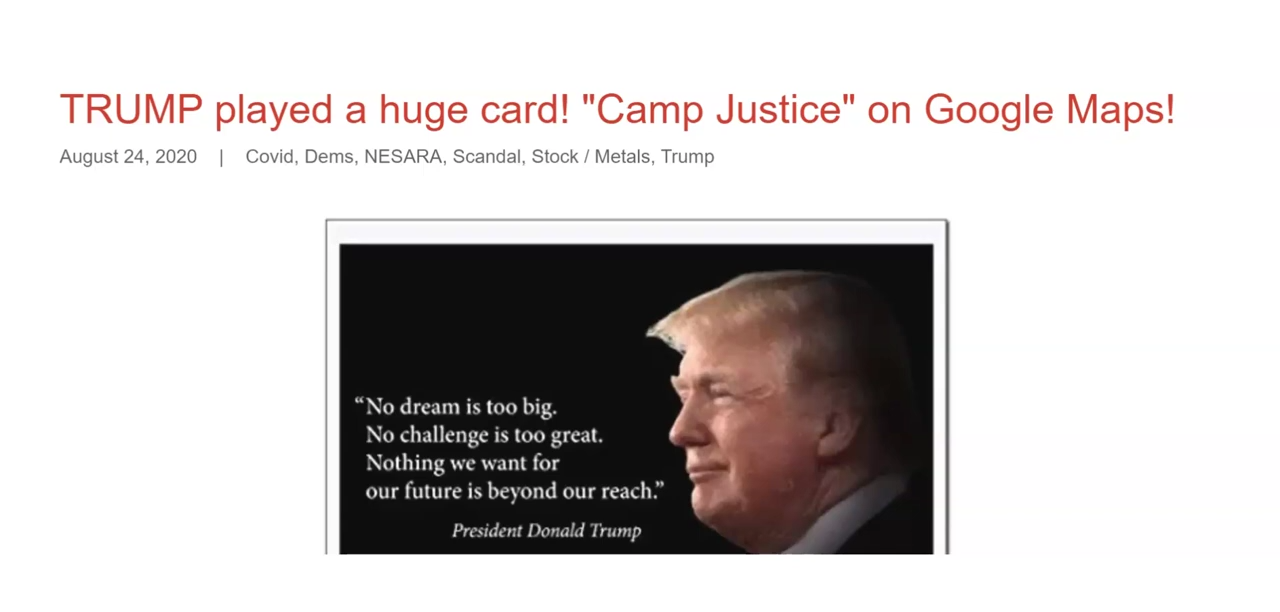 TRUMP played a huge card! "Camp Justice" on Google Maps! 25-8-2020