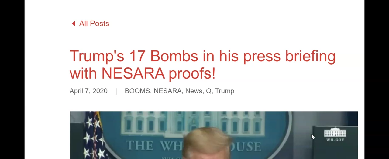 Trump's 17 Bombs in his press briefing with NESARA proofs! 7-4-2020