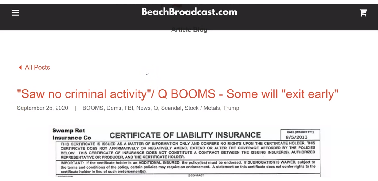 "Saw no criminal activity"/ Q BOOMS - Some will "exit early"! 25-9-2020