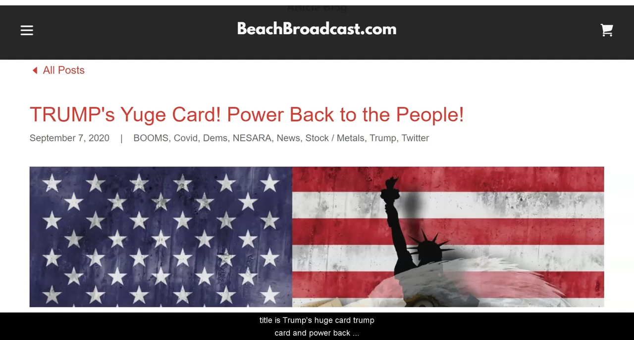 TRUMP's Yuge Card! Power Back to the People! 7-9-2020