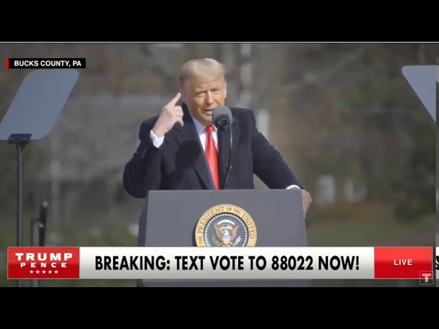 10/31/2020 - Trump PA Rally - Comms...again says Biden.."he's shot" 31-10-2020