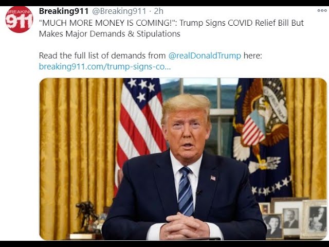 12/28/2020 - PART 1 (of 3) - Christmas BOOMS! Trump signs Bill! Scavino Storm /Dog posts! 28-12-2020