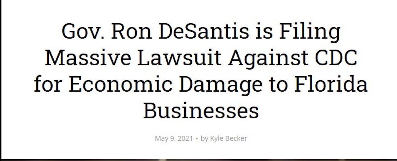 5/10/2021 – "We have everything"! DeSantis is suing CDC! Pool Post! 10-5-2021