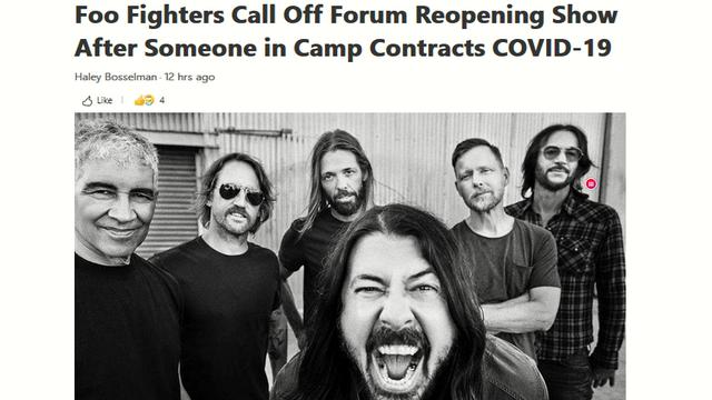 Foo Fighters Catch Covid After Concert Requiring Everyone to be Jabbed 15-7-2021