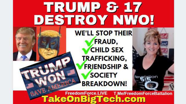 Freedom Force Battalion: BATMAN TRUMP & 17 DESTROY BIG TECH-FRAUD, TRAFFICKING, BREAKDOWN 13-7-2021