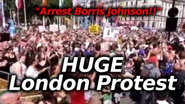 LIVE FREEDOM RALLY LONDON UK #LONDONPROTEST HUGE CROWDS "ARREST BORRIS JOHNSON!!" 20-7-2021