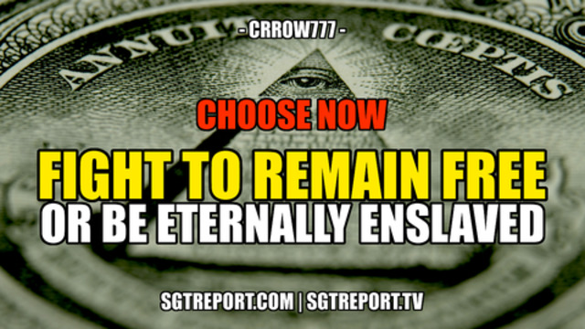 CHOOSE NOW: FIGHT TO REMAIN FREE or BE ETERNALLY ENSLAVED -- Crrow777 8-8-2021