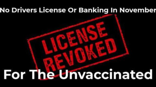 Drivers License For The Unvaccinated Will Be Revoked & no Banking In November 16-9-2021