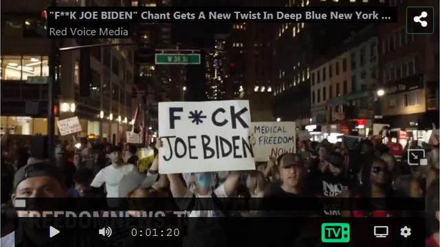 "F**K JOE BIDEN" Chant Gets A New Twist In Deep Blue New York City 28-9-2021