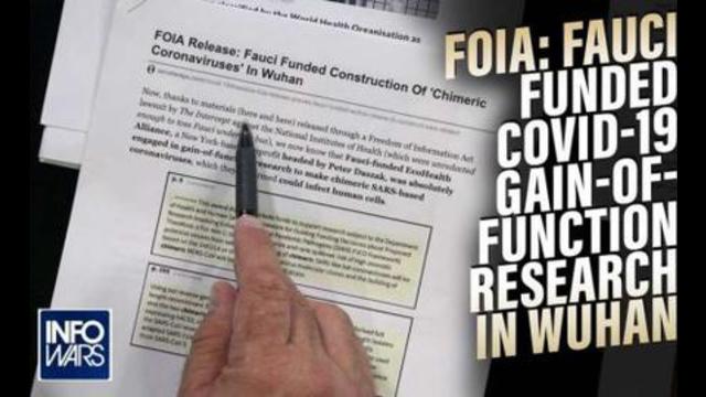 SMOKING GUN - Fauci Ordered Construction of COVID19 Virus - FOIA Docs Show 8-9-2021