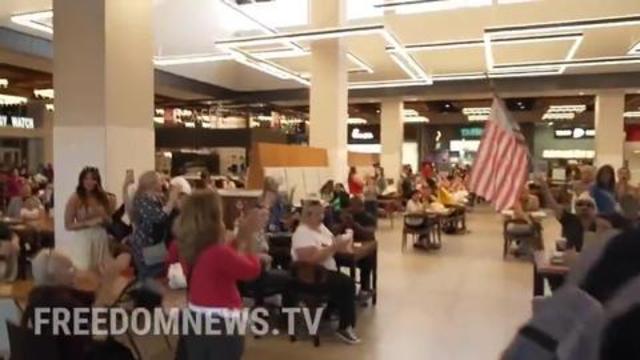 Patriots Defy Vax-Pass & Unite The Food Court With America's Most Popular Song: "LET'S GO BRANDON" 18-10-2021