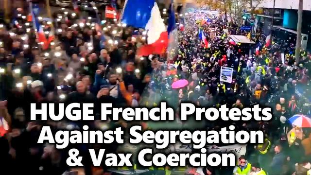 HUGE Protests Across France Against VaxPass Segregation & Coercion. Paris Protest & Police Violence 21-11-2021