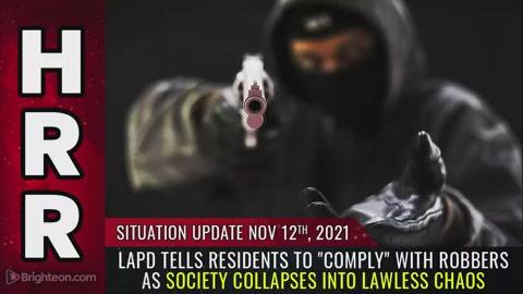 Situation Update, Nov 12, 2021 - LAPD tells residents to "comply" with robbers as society collapses 12-11-2021