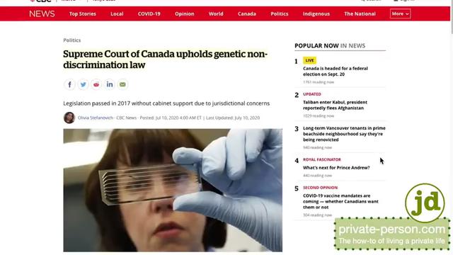 Supreme Court of Canada Rules Forcing Genetic (PCR) Test is a CRIME Punishable with 5 YEARS 19-11-2021