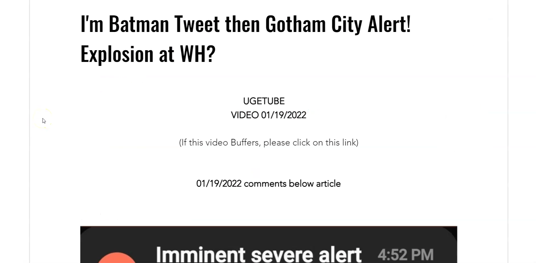 I'm Batman Tweet then Gotham City Alert! Explosion at WH? 19-1-2021