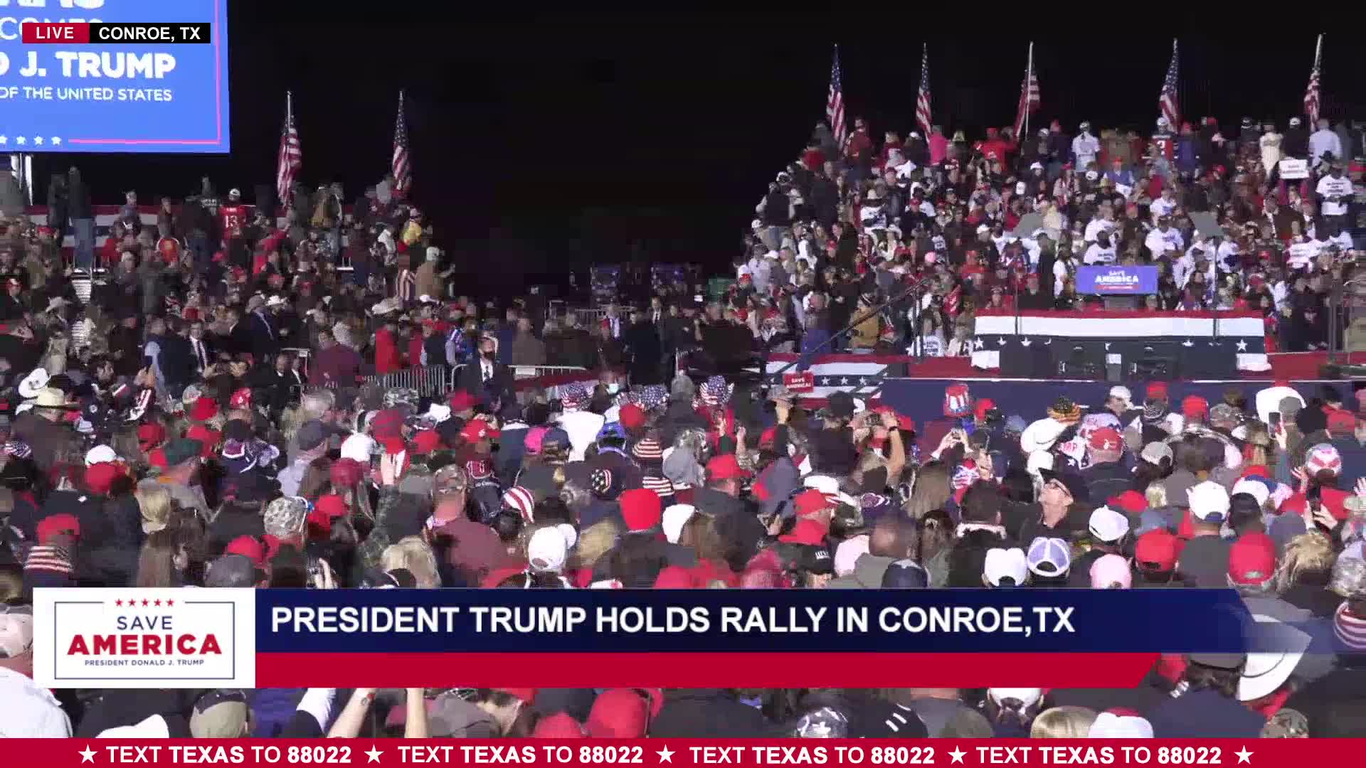LIVE: President Donald J. Trump in Conroe, Texas 26-1-2022