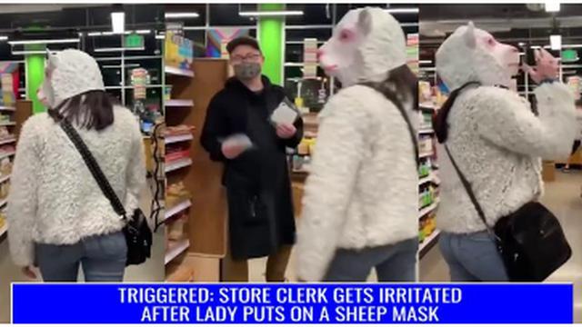 REVEALED !! STORE CLERK GETS IRRITATED AFTER LADY PUTS ON A SHEEP MASK !! 15-1-2022