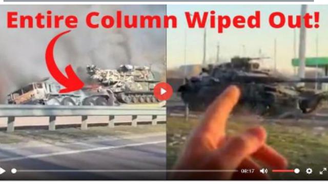 UKRAINE MILITARY COLUMN & TANKS DESTROYED IN KHERSON REGION 27-2-2022