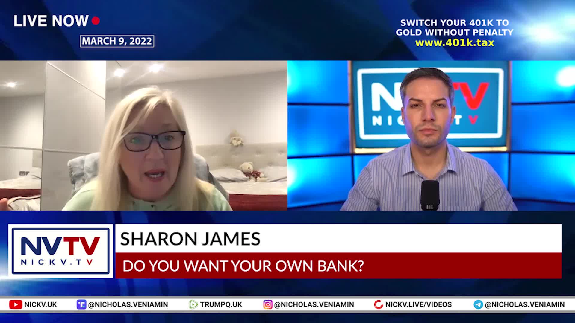 Sharon James Discusses "Do You Want Your Own Bank" with Nicholas Veniamin 9-3-2022