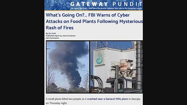 Here they go with the food again - FBI Warns Food Plants of Coming Cyber Attacks! 24-4-2022