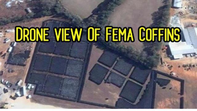 DRONE VIEW OF FEMA COFFINS 15-5-2022
