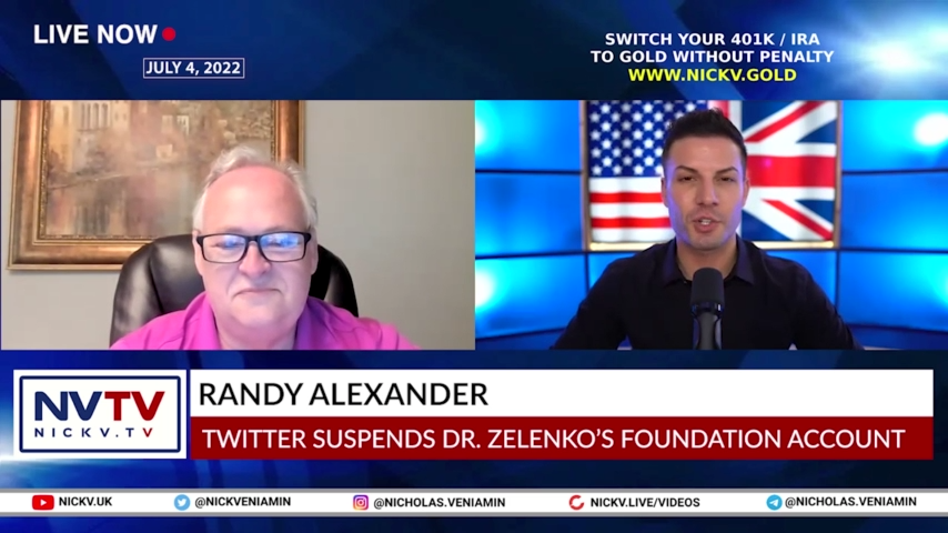 Randy Alexander Discusses Twitter Suspends Zelenko Foundation Account with Nicholas Veniamin 4-7-2022