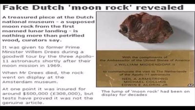 Dutch National Museum "moon rock" found to be nothing more than petrifed wood 18-8-2022